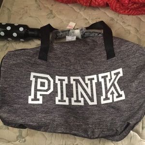 Pink duffle bag
